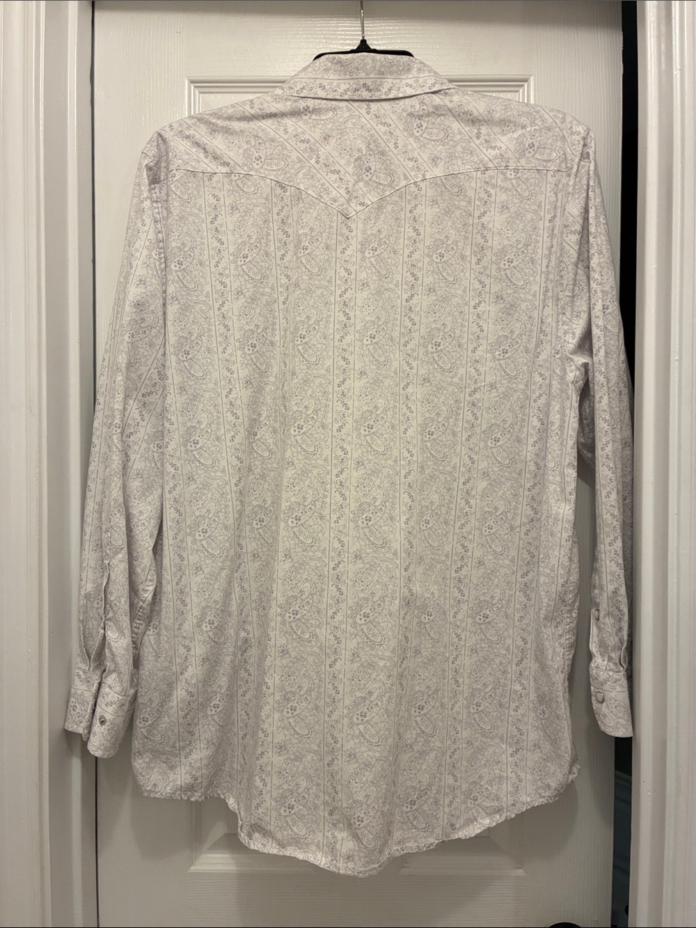 Panhandle Men's Cream Paisley Pearl Snap Western Shirt - Picture 5 of 7